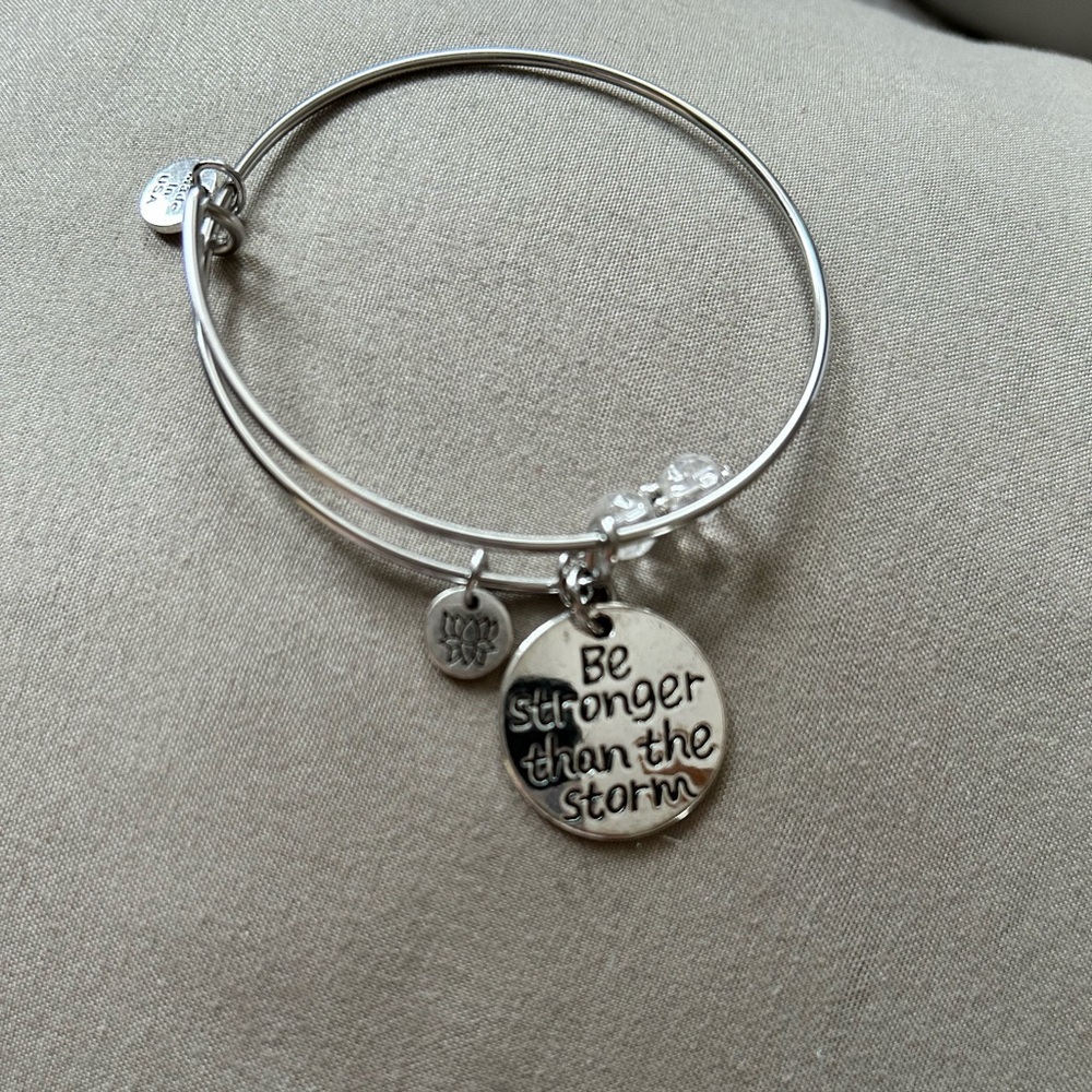 Silver Charm Bracelet with Inspirational Quote